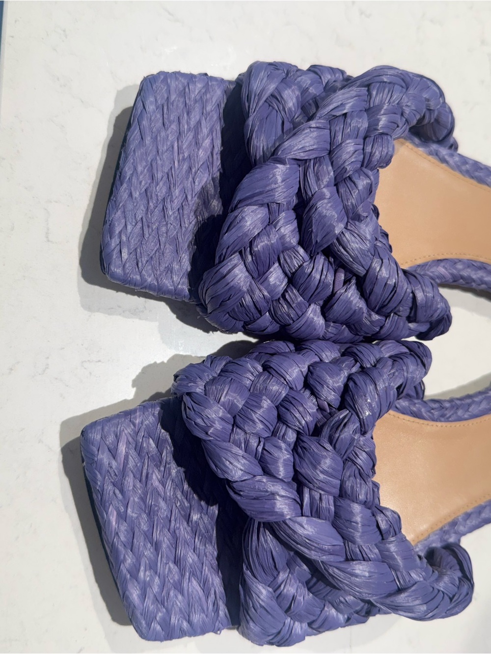 Bottega Veneta Braided Slide Mules in Lavender Purple